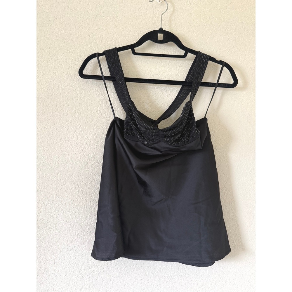 NWT Beginning Boutique Jazzy Black Contrast Rhinestone Mini Dress Size 4 Luxury